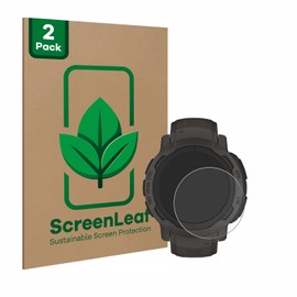 ScreenLeaf (2 Pack Screen Protector compatible with Garmin Instinct 2/2 Solar [sustainable screen protection, clear, anti-scratch]