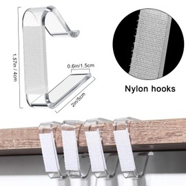Yerliker Clear Table Skirting Clips with Hook and Loop Plastic Tablecloth Clips for Meeting Party Indoor Outdoor Events(60 Pcs,Small)