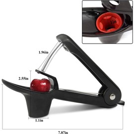 Cherry Pitter Tool, Cherry Pit Remover Tool, Cherry Picker, Fruit Core Remover Design for Make Delicious Cherries Dishes and Cocktail Cherries (Black)