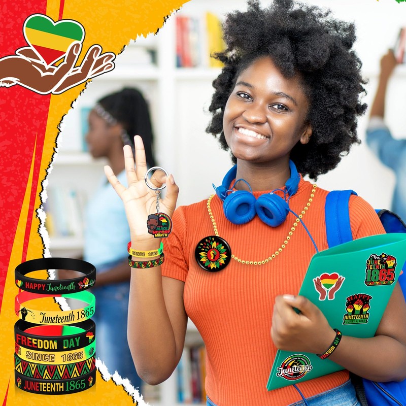 Blosssound 122 Pcs Juneteenth Party Favors Juneteenth Accessories Freedom Day