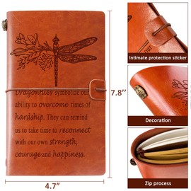 Dragonfly Gifts Leather Journal Notebook Dragonfly Gifts for Women Dragonfly Lover Gifts Inspirational Gifts Encouragement Gifts for Friends Women Men