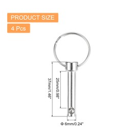 sourcing map 4Pcs 6mmx25mm Quick Release Pins, Carbon Steel Marine Hardware for Marine Mountain Seat, Ship Outfitting, Shipbuilding, Blue White