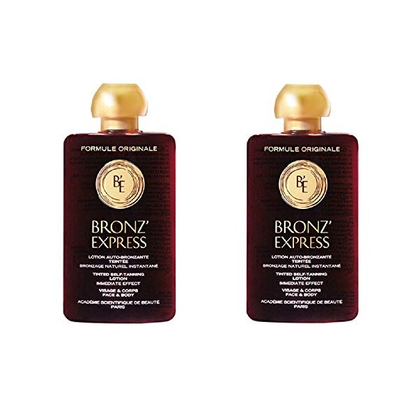 2 x bronze express lotion, tinted self-tanning lotion for face and body