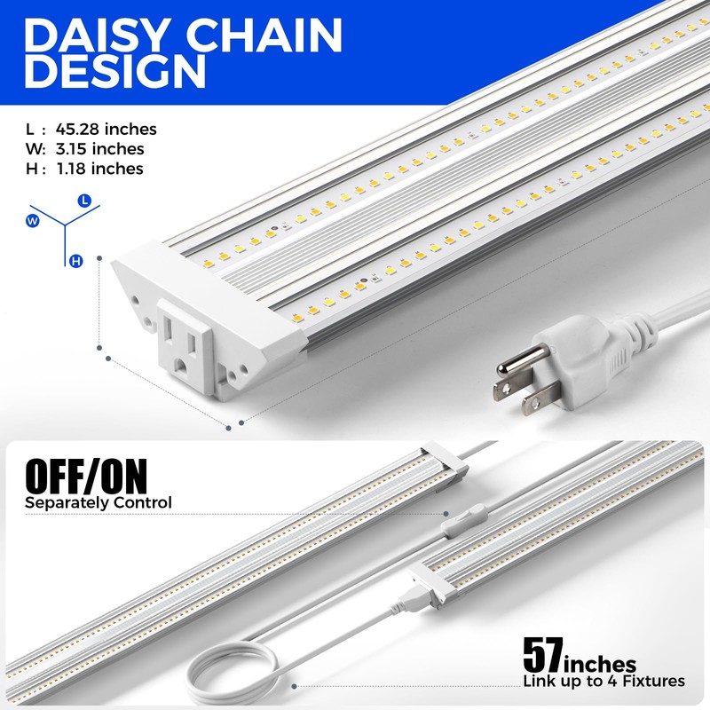 Barrina TX72 4FT Plant Grow Light, 72W(500W Equivalent), High PPFD,