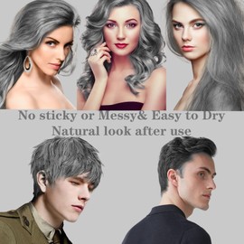 HaiolorPro Silver Gray Hair Color Wax Temporary Washable, Gray Temporary Hair Colour for Kids, Temporary Hair Dye for Parties or Cosplay, Hair Coloring Products No Messy (Silver Gray)