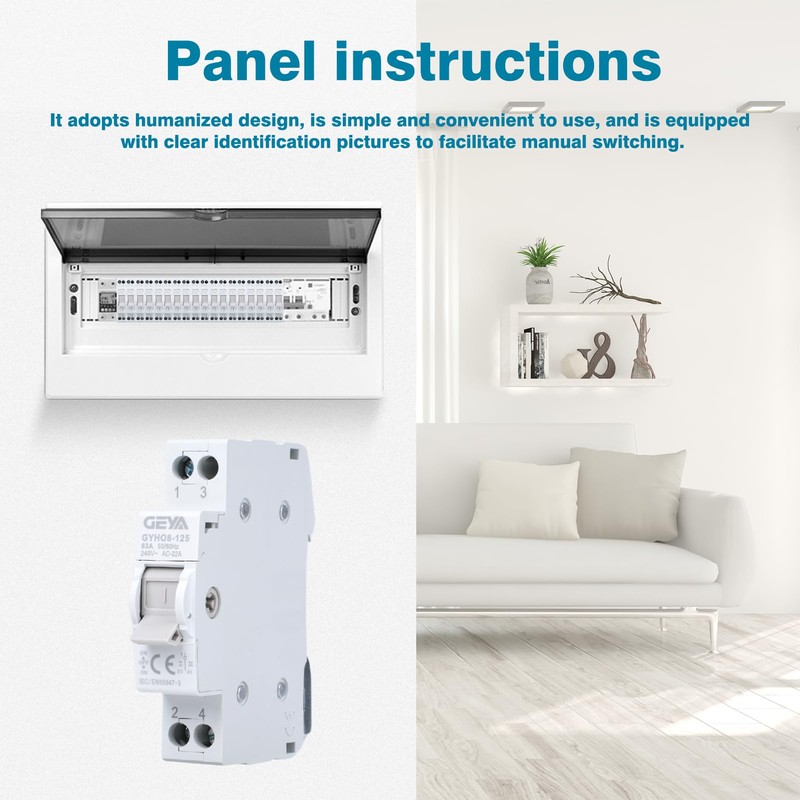 GEYA Switch 1P 63A Load Disconnect Dual Power Manual Transfer