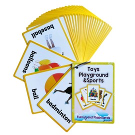 Lilias Toys Playground & Sports Flash Cards, Toddler Learning Toys, Preschool Learning Toys, Homeschool Supplies, Learning Supplies for Kindergarten, 4.3 X 3.14 Inch, 26Cards in Set