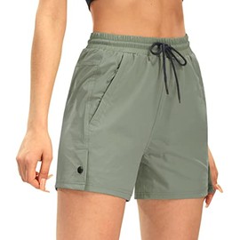 AFITNE Women's Hiking Shorts Quick Dry Lightweight Golf Active Water Shorts with Pockets for Work Outdoor Camping Fishing Sage Green M