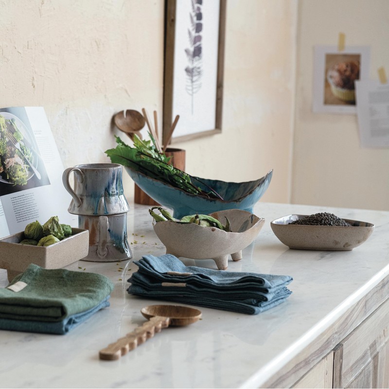 Bloomingville Organic Spectrum Stoneware Footed Bowl, Multicolor