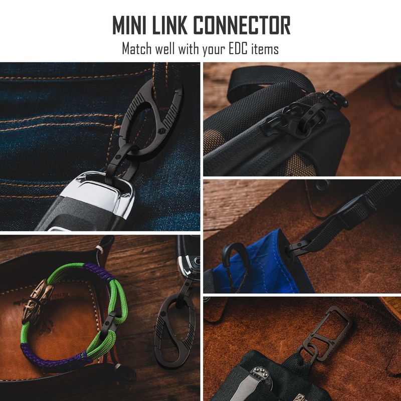 KeyUnity Titanium Carabiner Keychain, Key Ring Clips, Keyring, Key Chains