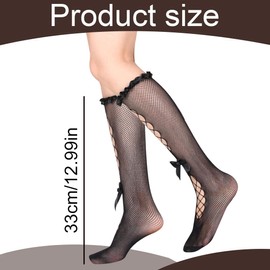 AOEVUIR 1 Pair Women's Mesh Knee Socks Nylon Net Socks Hollowed Women Fishnet Stockings