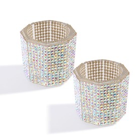 FSpronail Dappen Dish for Monomer, 2pcs Clear Crystal Acetone Cup Nail Art Acrylic Liquid Dampen Monomer Container Acetone Bowl Acrylic Powder Holder Manicure Glass Bowl