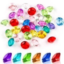 Zhenle Acrylic Diamonds Colourful 110 Pieces 20 mm Transparent Crystals Diamonds Decorative Stones for Vases, Table Decoration, Party Bags, Wedding