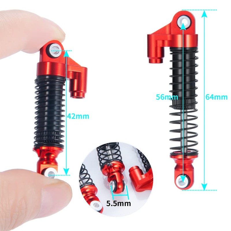 RCBOYZ 56 mm Shock Absorber Adjustable RC Shocks for TRX4M