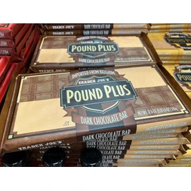 TRADER JOES Pound Plus Belgium Dark Chocolate Bar 3 HUGE PACKS