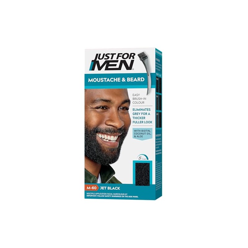 Just for men Moustache & Beard Jet Black Dye, Eliminates