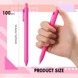 Fulmoon 50 Pcs Ballpoint Pens Bulk Retractable Comfortable Writing Pens Cute Back to School Supplies in Medium Point 1.0 mm for Teacher Student Bridal Shower Baby Shower (Rose Red,Black Ink)