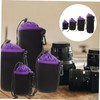 SHINEOFI 4pcs Camera Lens Bags Thickened Drawstring Storage Pouches for