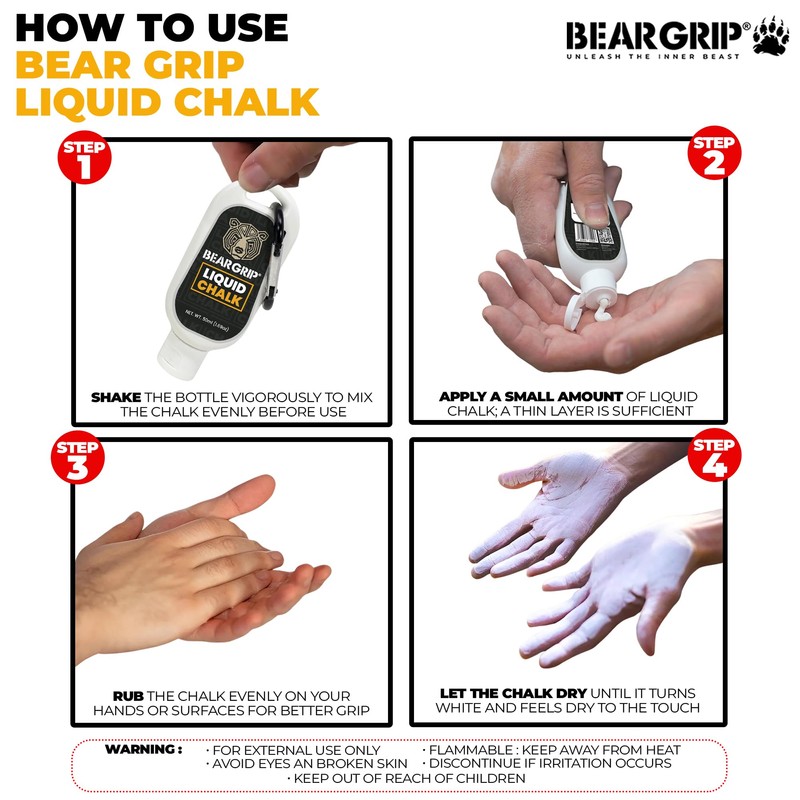 BEAR GRIP - LIQUID CHALK (CHOOSE between the three Sizes