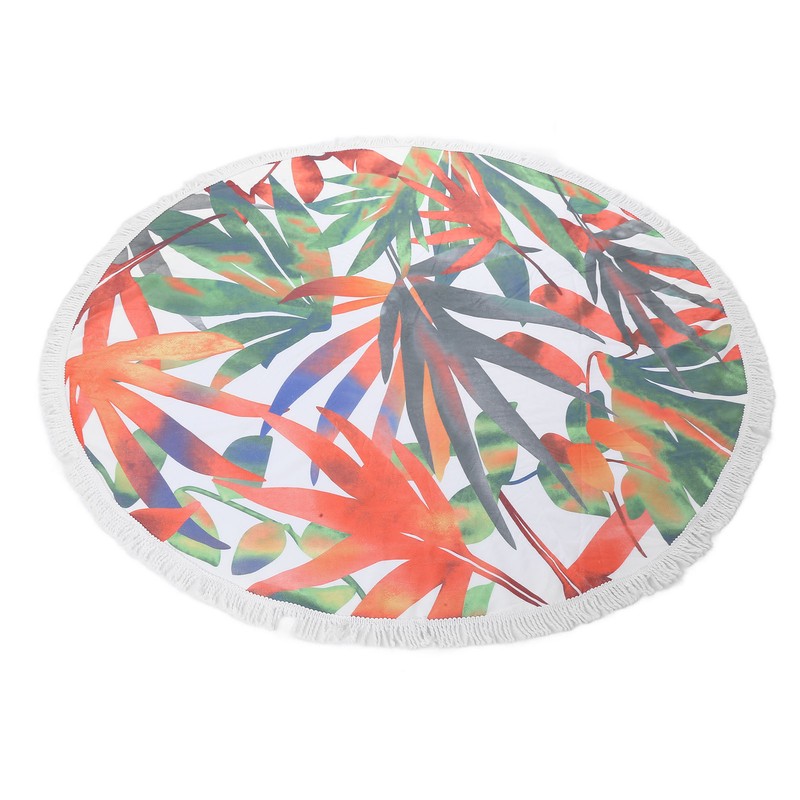 Round Beach Towel Blanket Circular Beach Tassels Blanket Oversized Picnic