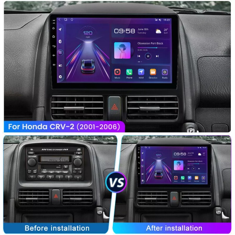 Podofo Android 13 Car Stereo Radio For Honda CRV 2001-2006