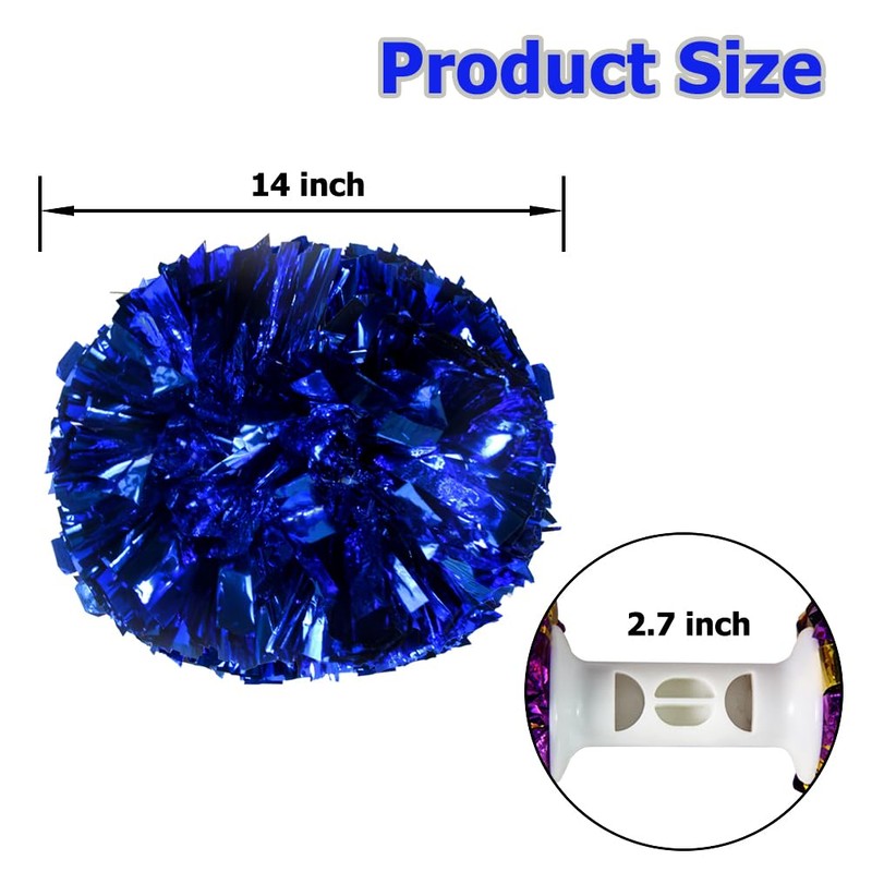 Hooshing 2 Pack Cheerleading Pom Poms with Baton Handle for
