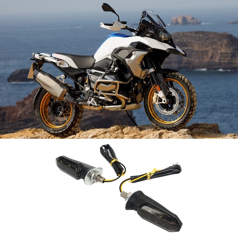 4Pcs Motorcycle LED Turn Signal Lights Mini Front Rear Indicator