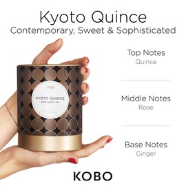 KOBO Kyoto Quince Candle (11 oz) | Modern, Geometric Jar Candle | Unisex, All Season | 80 Hour Burn Time | Clean Burn | Scent: Ginger, Quince, Rose
