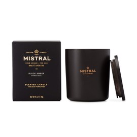 Mistral Men's Scented Candle Pure Soy, Black Amber