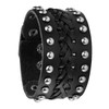 Eigso Black Retro Punk Wide Belt Braide PU Bracelet Round