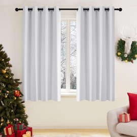 Deconovo Deconovo Thermal Insulated Eyelet Room Darkening Curtains for Bedroom 66 x 54 Inch Silver Grey 2 Panels
