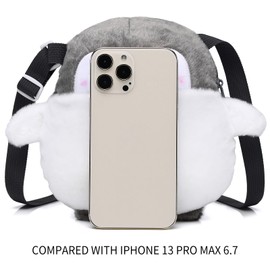 Kawaii - Bolso bandolera para mujer, con correa de cadena, E-gris claro, Small