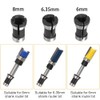 Saipe 6pcs High Precision Trimmer Collet Adapter 6mm 1/4" 8mm