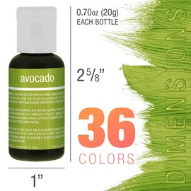 U.S. Cake Supply 36 Color Cake Food Coloring Liqua-Gel Decorating Baking Master Set of All 36 Colors - 0.75 fl. oz. (20ml) Bottles - Made in the U.S.A.
