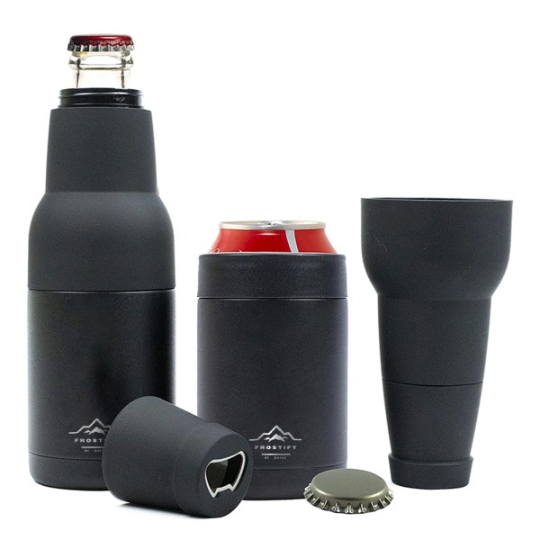Frostify Beer Bottle Cooler 3-in-1 Insulated Double Vacuum Stainless Steel