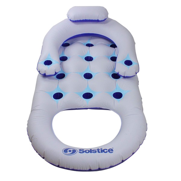 64-Inch Inflatable Solstice Blue and White Lounge Inflatable Swimming Pool