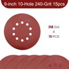 9 Inch 10 Holes Sanding Disc 240 Grit Drywall Sandpaper