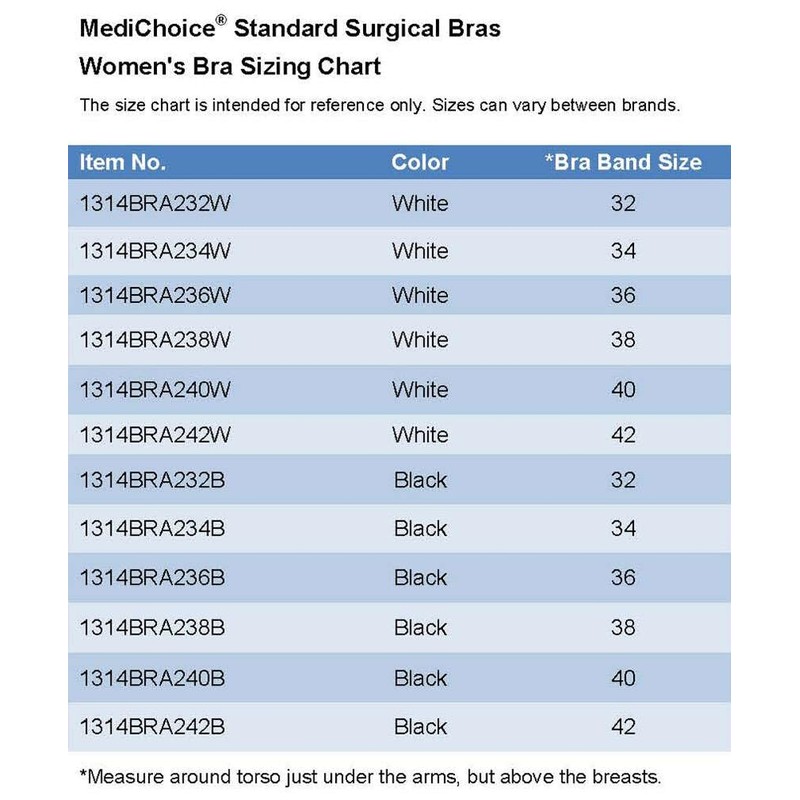 MediChoice Wireless Surgical Bra, Adjustable Strap Front Closure Post Surgery