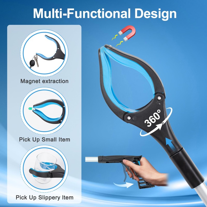 Grabber Reacher Tool - 32” Extra Long Foldable Gripper and