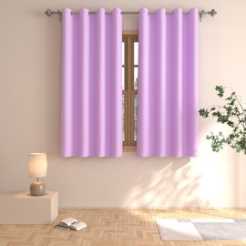 Purple Curtains Room Darkening 54 inches Long Window Curtain Panels Girl's Room Nursery Living Room Grommet Top Thermal Insulated Drapes Kitchen Bedroom Bathroom Basement 2 Pieces 52"x54"