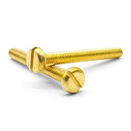 Hippo Hardware M4 (4mm X 10mm) Solid Brass Slotted Pan Head Machine Screws Slot Drive Bolts DIN85 (Pack of 50)