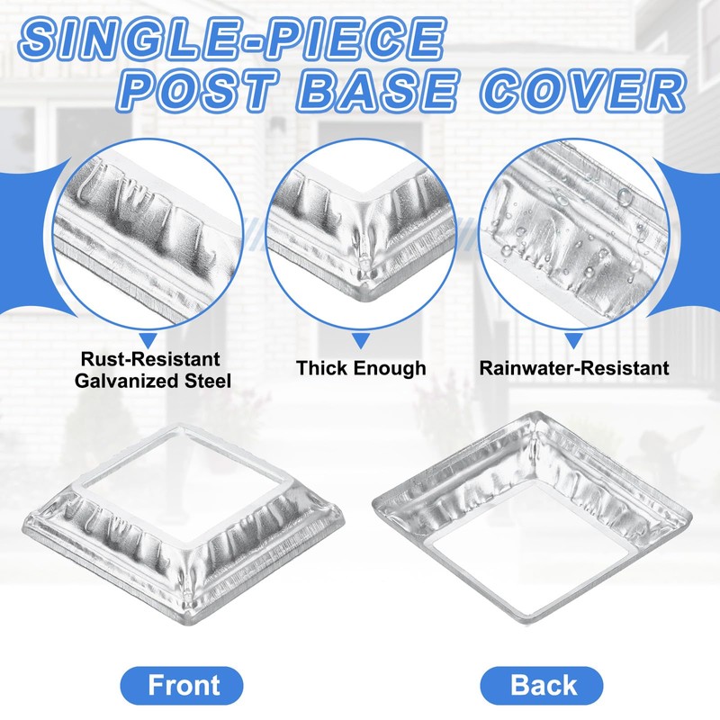 sourcing map 6Pcs Post Base Cover, 3.5"x3.5" (Internal Size 2"x2")