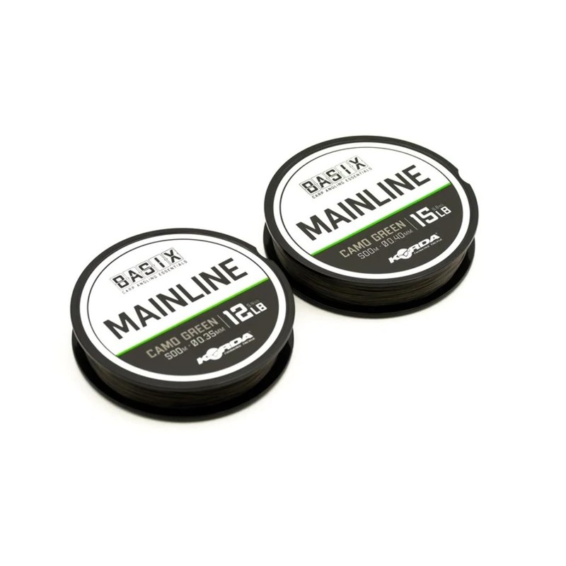 Korda Basix Camo Green Main Line 1000m Spools: 12lb