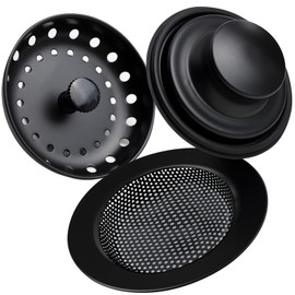 3 Pieces Kitchen Sink Stopper Strainer, Kitchen Sink Basket Strainer, Garbage Disposal Plug, Stainless Steel Universal Anti-Clogging Kitchen Sink Filter Sieve, Kitchen Sink Perforated Basket Strainer