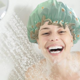 Gorro de Ducha Mujer 4 Piezas, Gorros para Regadera, Gorros de Baño Gruesos Para peluqueria Uso En El Hogar Hotel (Crisantemo)