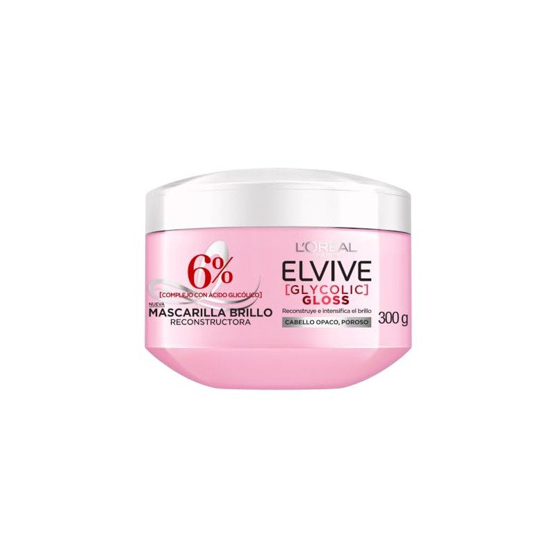 L'Oréal Paris Elvive Mascarilla Glycolic Gloss, con Ácido Glicólico para