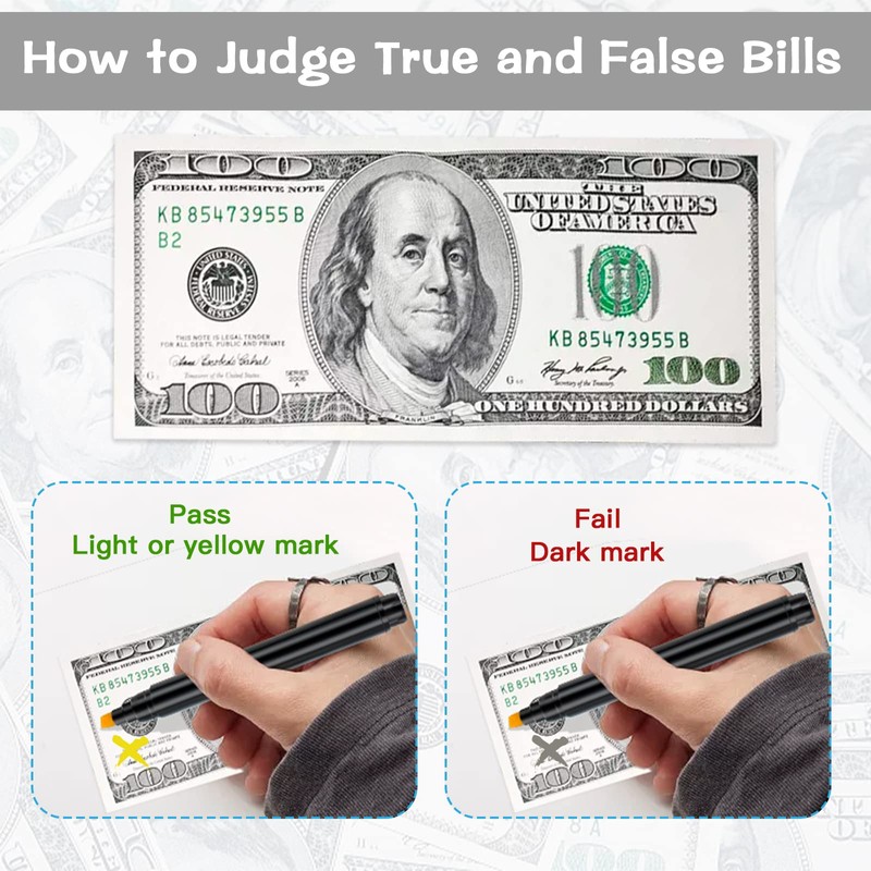Aphrordity Pack of 4 Counterfeit Money Tester for US Dollars,