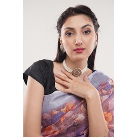 Choker Necklace for Women by Boutique De Luxe, Kaya Pearl Choker Set, Indian Jewellery Sets for Women, with matching Earrings, Choker Necklace for Women Indian Style