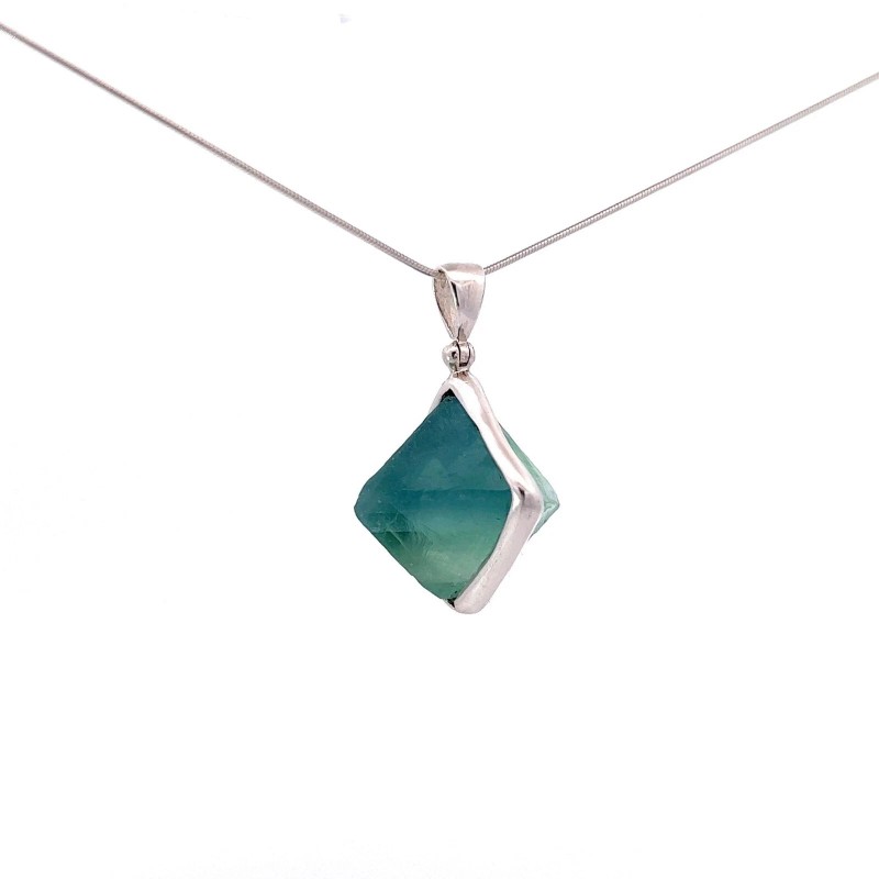 Starborn Fluorite Crystal Pendant Necklace (22")