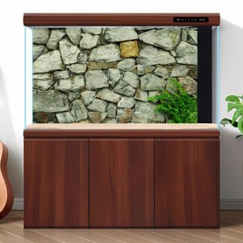 Stone Aquarium Background Natural Rock Fish Tank Background Rocky Glass Terrarium Background Stone Rock Reptile Habitat Background Poster Stone Wall with Green Grass Aquarium Backdrop 30x18in